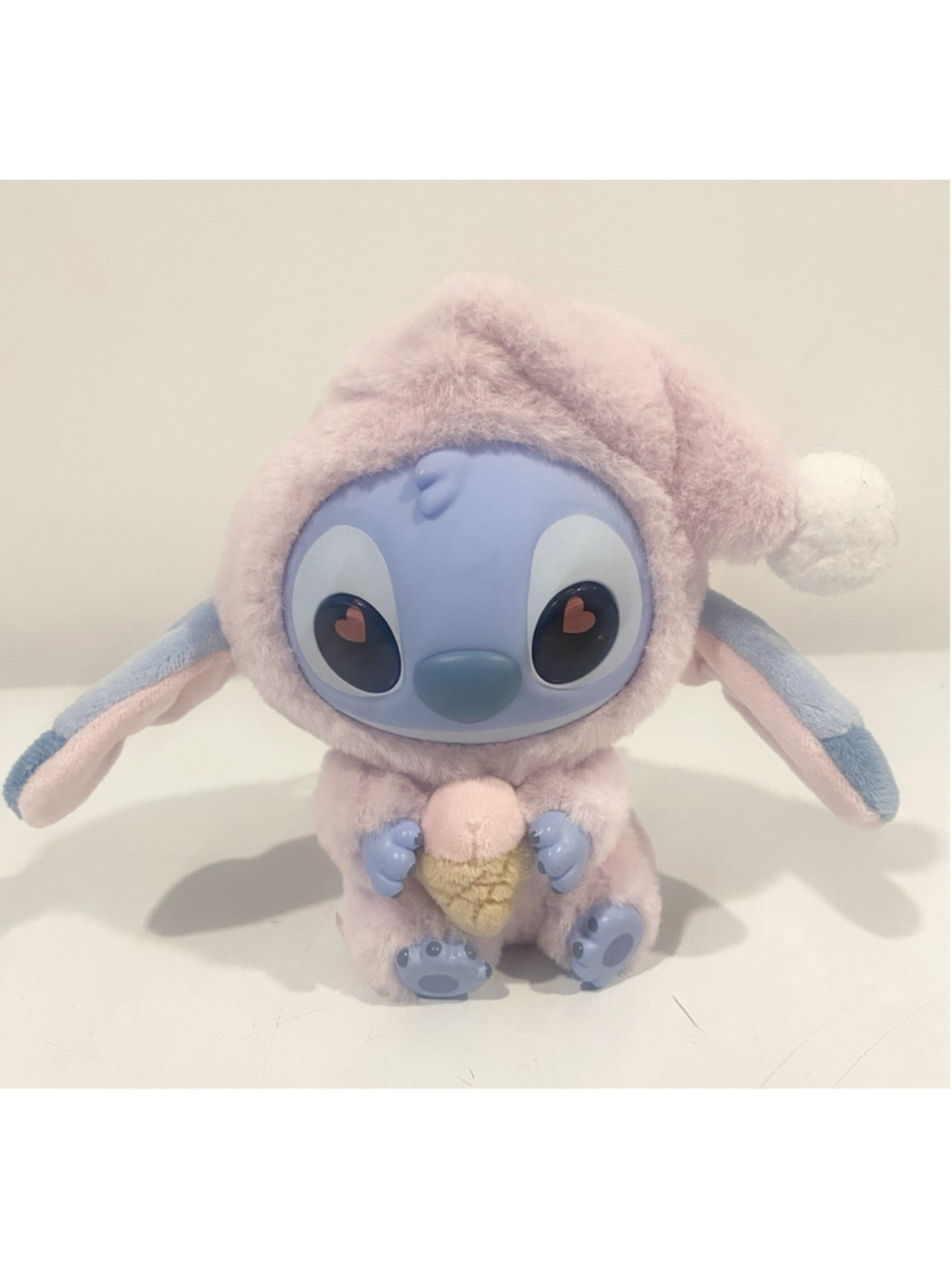 Disney MINISO Stitch Eat Something Before Sleep Pink Pajama Plush Keychain
